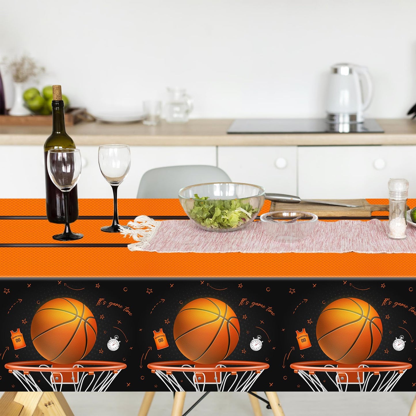Basketball Tablecloth, 3 Pcs Basketball Birthday Decorations Rectangle Plastic Table Cover, Disposable Table Cloths For Basketba