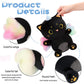 Aixini Cute Caticorn Plush Stuffed Unicorn Black Cat Animal Plushie 10'' Soft Toy With Rainbow Wings For Girls