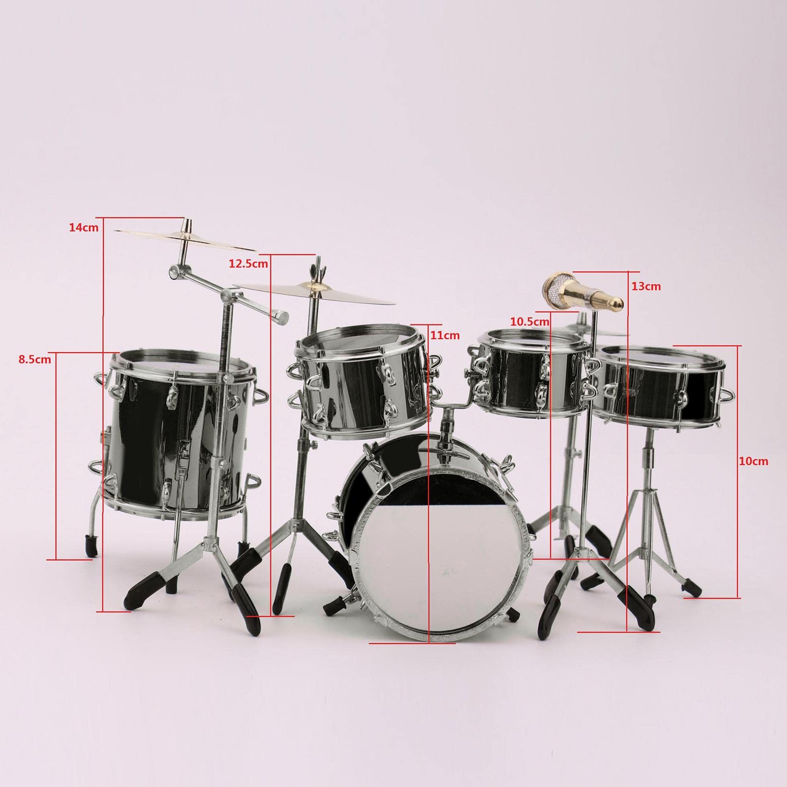 Club Bollywood 8Pcs Miniature Drum Set Dollhouse Ornament For Bedroom Living Room Black | Toys & Hobbies | Action Figures | Musi