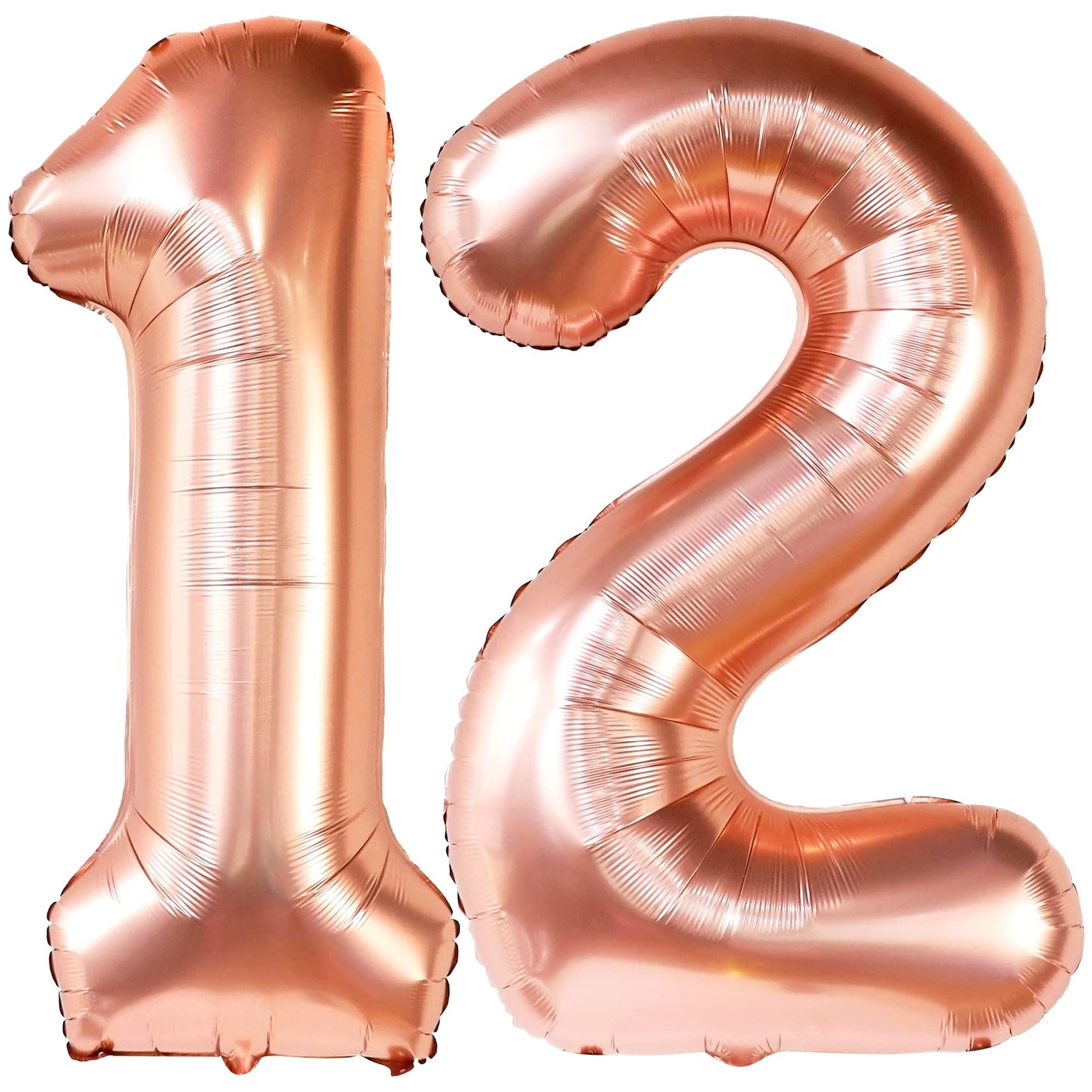 Huge, Rose Gold 12 Balloon Number - 40 Inch, Number 12 Balloons For Birthdays | 12 Birthday Balloon, 12Th Birthday Decorations For Girls | 12 Birthday Decorations For A Girl, 12 Year Old Balloons Girl