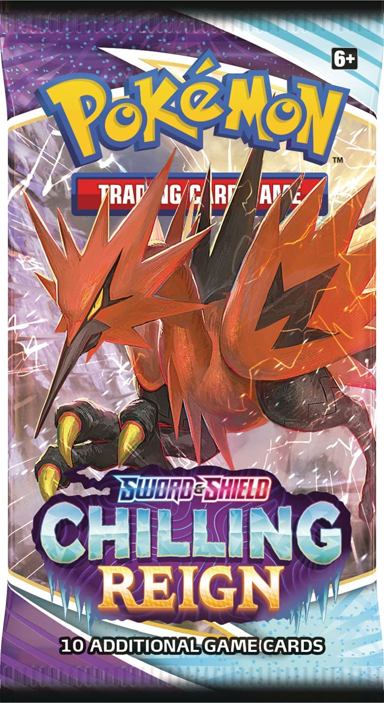 Pokemon TCG decorative replica blade & Shield 6 Chilling Reign Booster Packs (4 Packs)