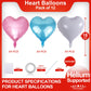 Pink Heart Shaped Balloons Pack Of 12,18 Inch Love Valentine Balloons Blue Heart Romantic Balloons For Valentines Day Propose Ma
