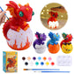 JMMICO Paint Your Own Dragon Lamp Craft Kit, DIY 3D Craft Dragon Night Light with 12 Colors Paint, Arts and Crafts for Kids Ages