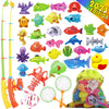 Goody King Magnetic Fishing Game Pool Toys For Kids - Outdoor Indoor Carnival Party Water Bath Toy For Toddlers 1-3 4 5 6 Years Old 2 Players Gift (Medium)