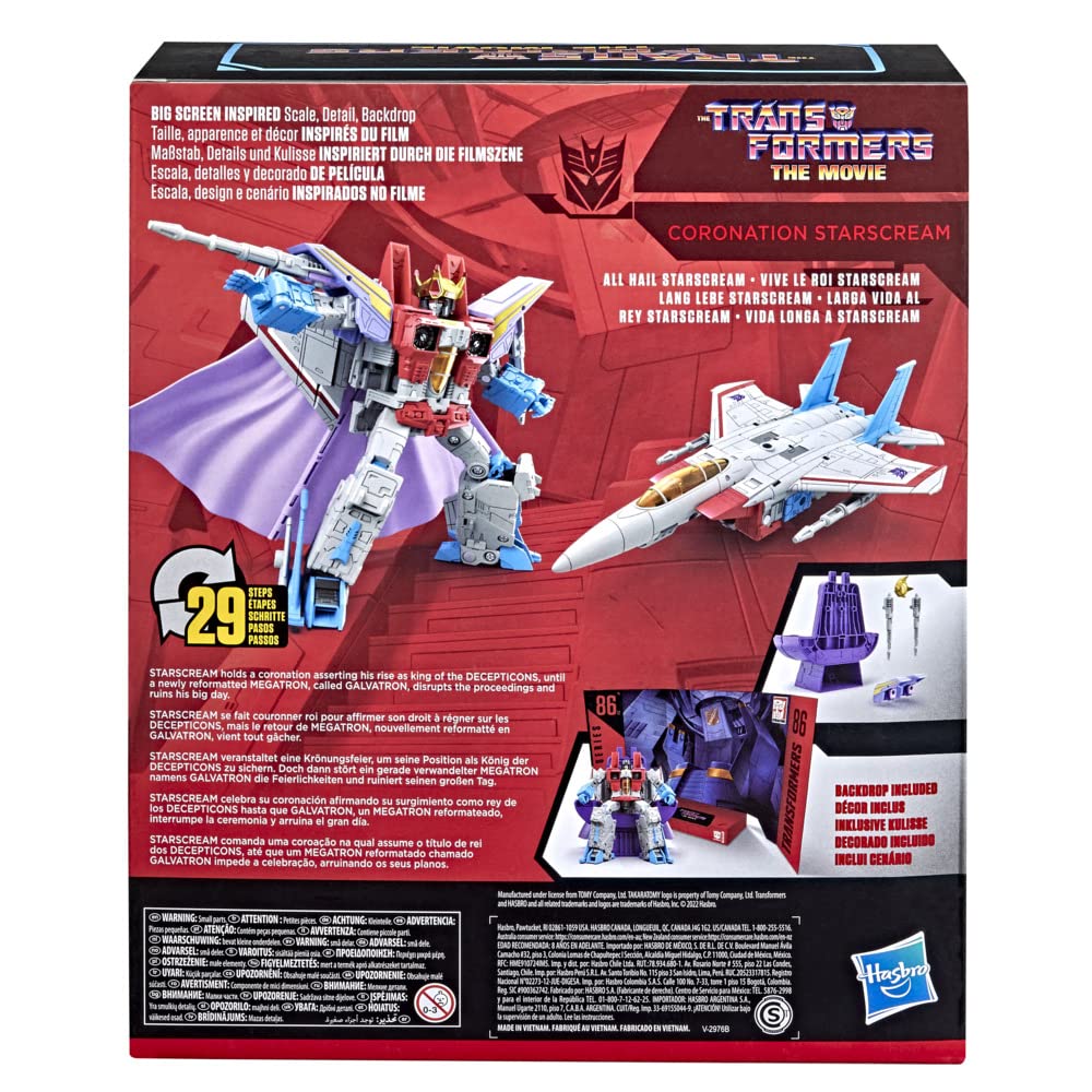 Transformers Studio Series 86-12, The Coronation Of Starscream 1986 8.5-Inch Action Figure From The Movie Leader Class From 8 Years