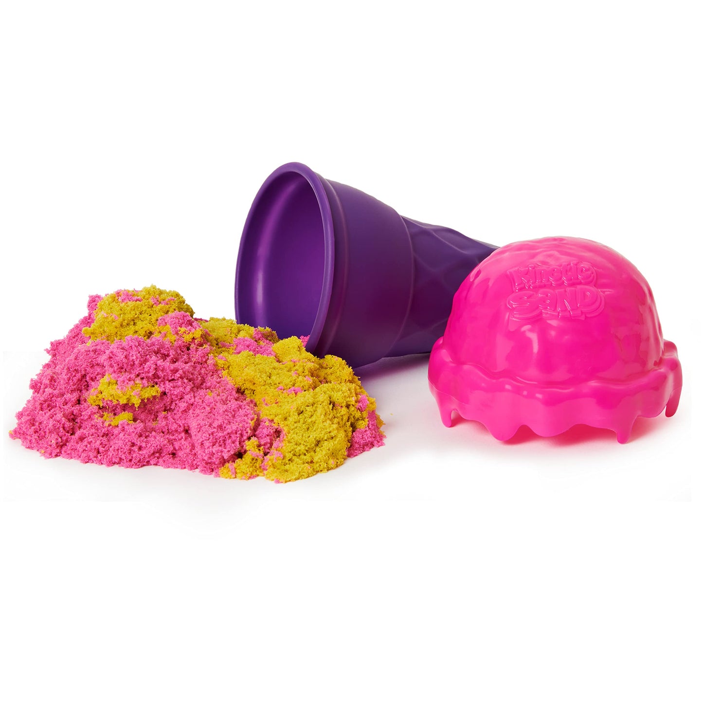 Kinetic Sand Scents, 4oz Ice Cream Cone Container with 2 Colors of All-Natural Scented (Styles May Vary)