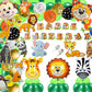 Fi  Flick In 81 Pcs Jungle Theme Party Decoration Foil Balloons Cutouts Cake Topper Props Set Jungle Theme Birthday Decoration 