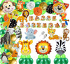 Fi  Flick In 81 Pcs Jungle Theme Party Decoration Foil Balloons Cutouts Cake Topper Props Set Jungle Theme Birthday Decoration 