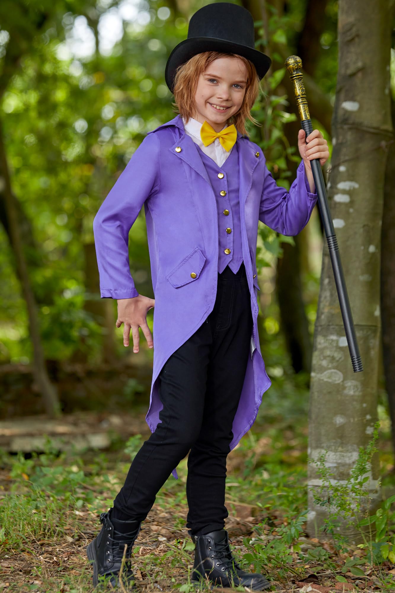 Besserbay Halloween Kids Medieval Wily Wonk Renaissance Steampunk Outfit Pirate Vintage Frock Coat Purple 10 Years