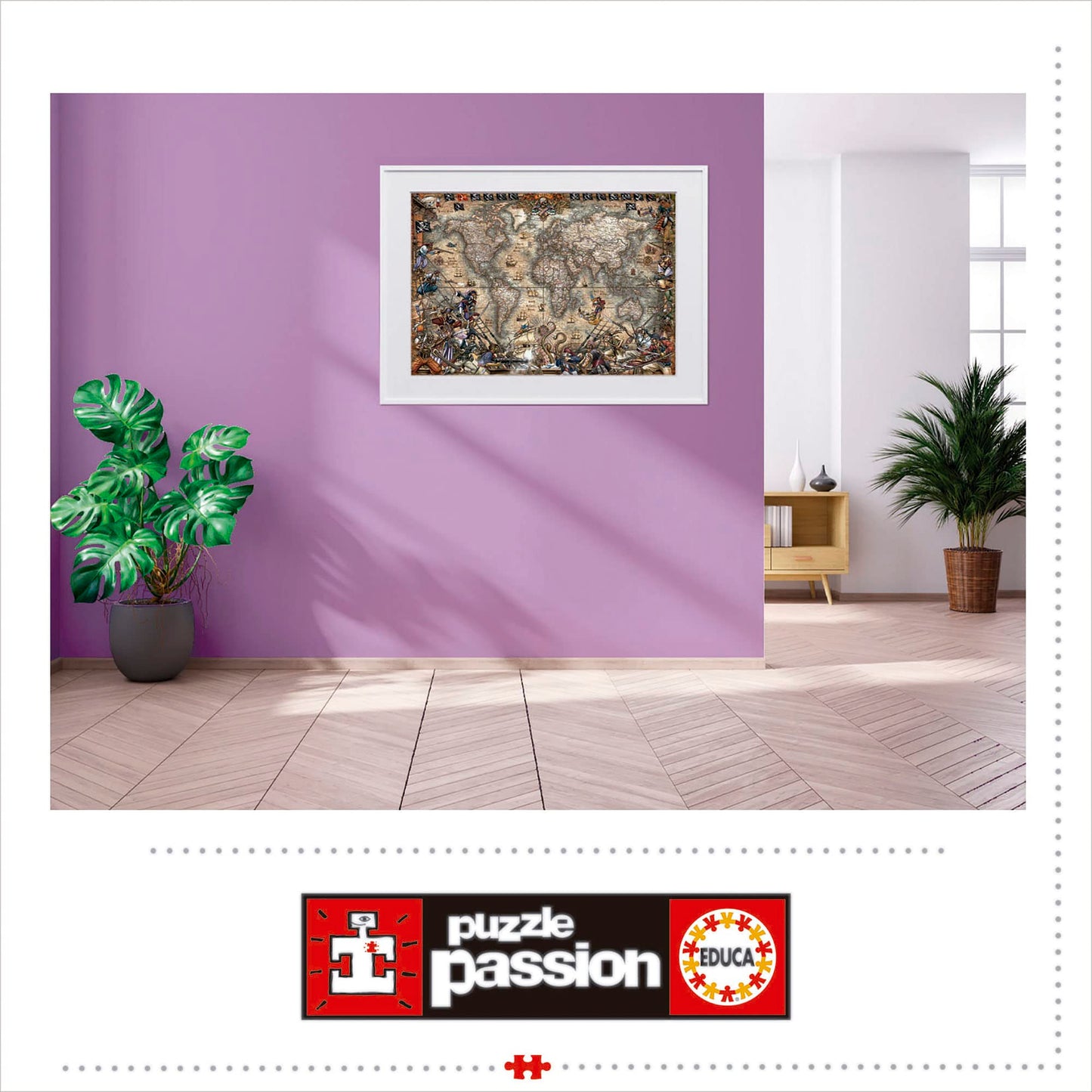 Educa - Pirates Map - 2000 Piece Jigsaw Puzzle - Puzzle Glue Included - Completed Image Measures 37.75' X 26.75' - Ages 14+ (18008)
