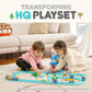 Robocar Poli Transforming Headquarters Playset - Rescue Center Race Track for Diecast Cars, Firetruck Station, Ages 1-5, Plastic