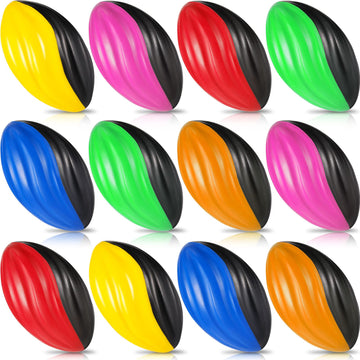 Jerify 12 Pcs Mini Footballs for Kids Spiral Foam Football Bulk 5 Inch Soft Small Waterproof Foam Football Sports Birthday Toddler Football for Indoor and Outdoor Game(Assorted Color)