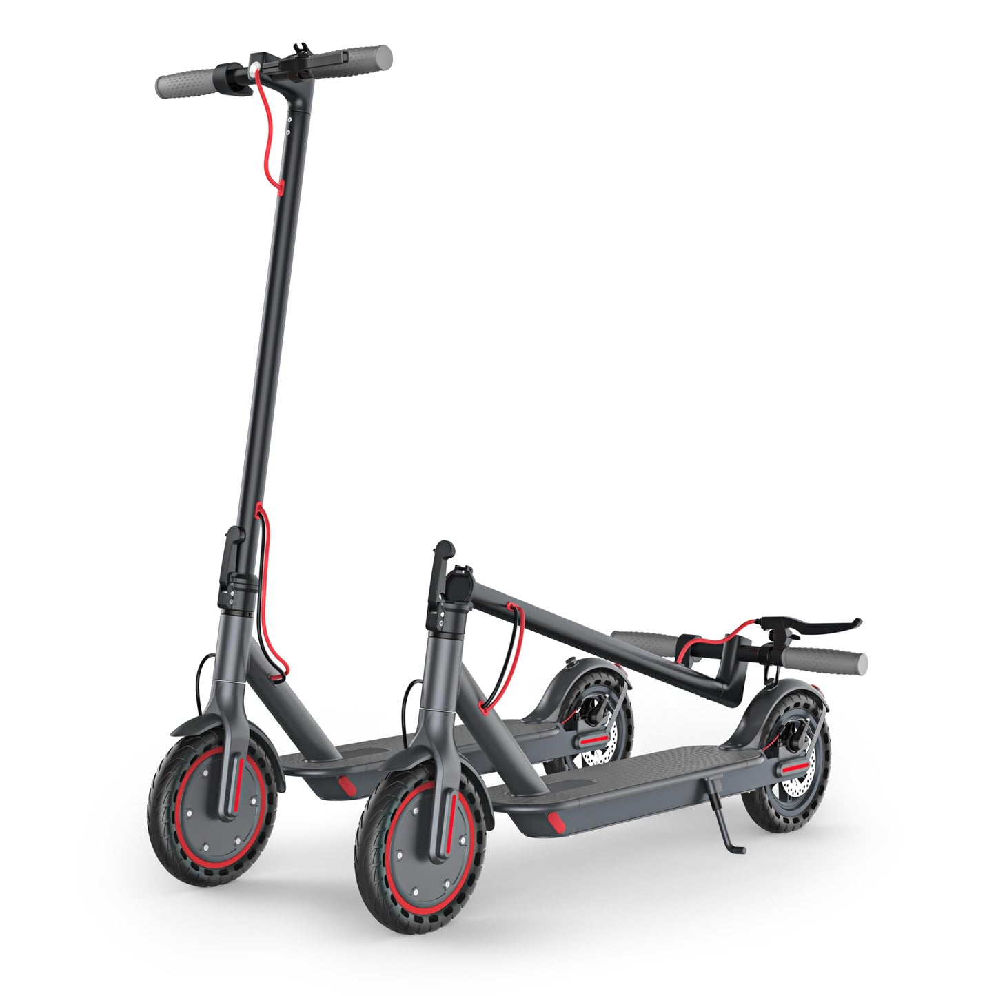 Electric Scooter - 8.5'' Solid Tires, 350W Motor, Up To 19 Mph And 21 Miles Long-Range Portable Foldable Commuting Scooter For A
