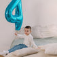 4 Balloon, Blue Number Balloons 40 Inch, 4Th Blue Party Decorations, 4 Year Old Four Large Numbers For Party Decor, Number 4 Bal