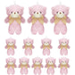 Yjubaoa 12 Pcs Mini Teddy Bears Pink Teddy Bear Stuffed Animal Plush Bear Keychain Birthday Graduation Christmas Party Favor Val