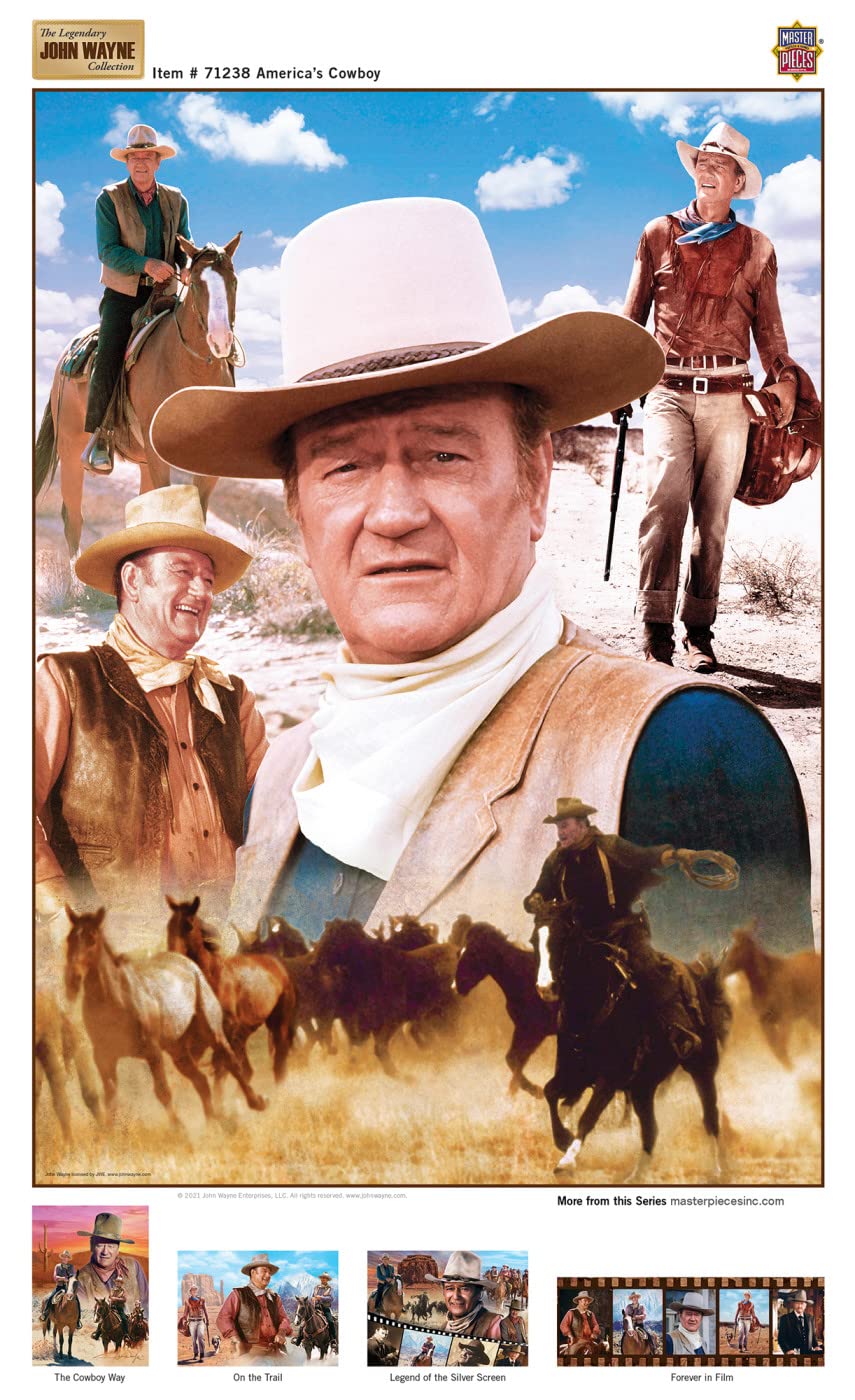 Masterpieces 1000 Piece John Wayne Jigsaw Puzzle For Adults, Family, Or Youth - America'S Cowboy - 19.25''X26.75''
