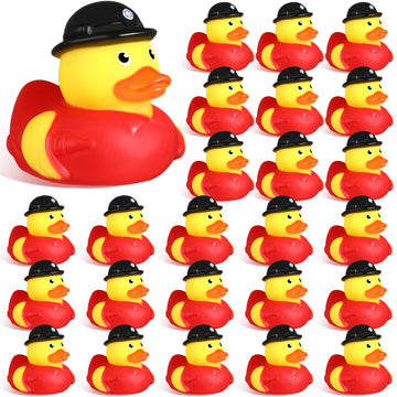 Sotiff Rubber Ducks 2 Inch Cool Rubber Ducky Bath Toy For Party Favors Birthday Party Gifts Beach Summer Bath Tub Pool Toys(24 Pcs,Firefighter Ducks)