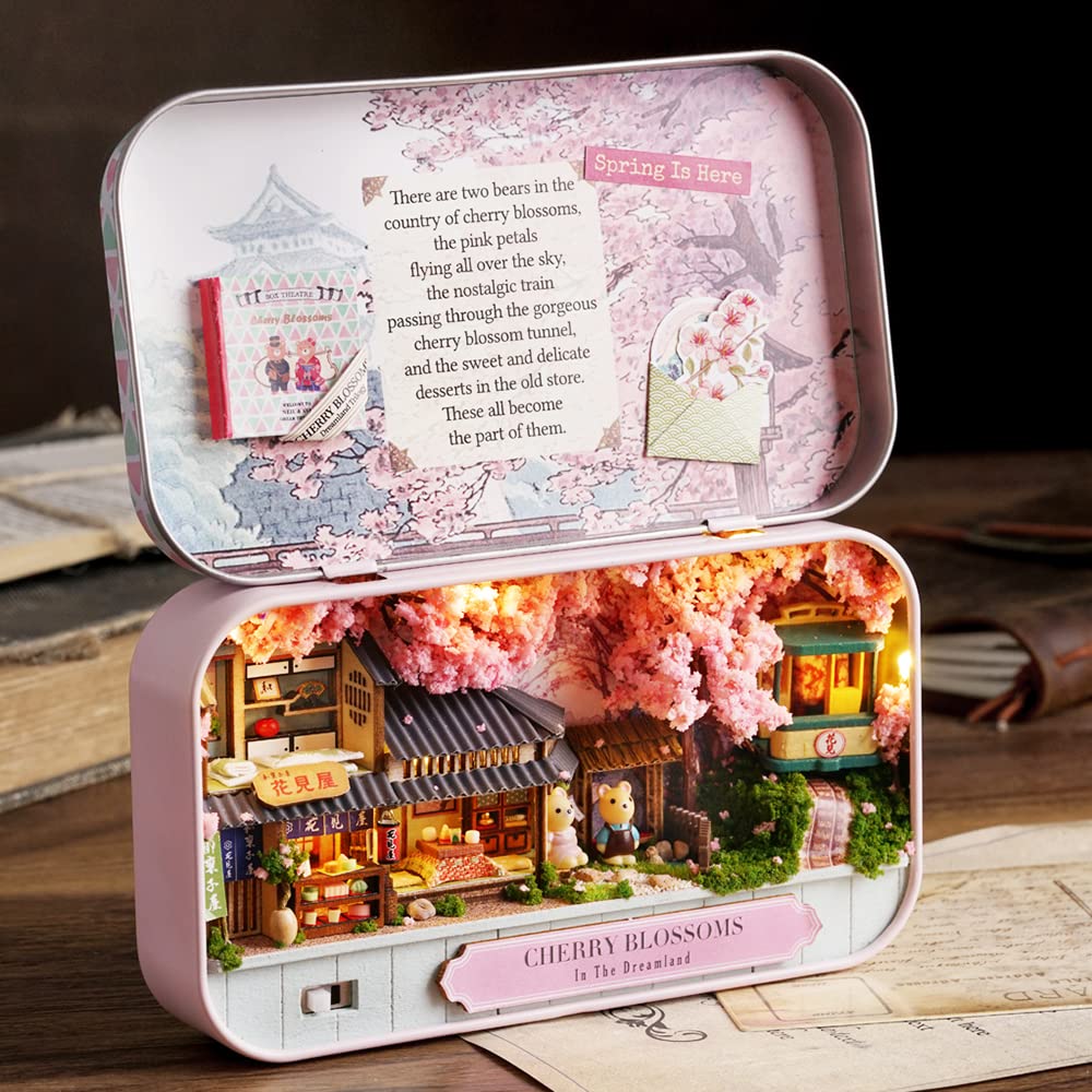 Spilay Dollhouse Miniature with Furniture DIY Dollhouse Kit Mini Iron Box Theater 1:24 Scale Creative Room Best Birthday Gift for mature-themed Lover Girl Friend Birthday Gift (Q07)