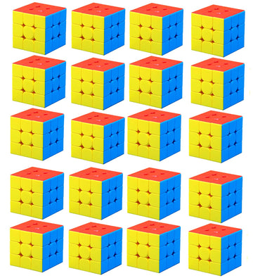 CFMOUR 20 Pack 3x3 Speed Cube Set - Stickerless Magic Cubes Bundle 3x3x3- Fast Turning Birthday Party Easter Valentines Day Gifts Puzzle Game Brain Toy for Kids and mature-themed