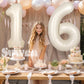 Suwen 40 Inch Cream White Large 16 Number Balloons Big Foil Helium Number Balloons 0-9 Jumbo Happy 16Th Mylar Birthday Party Dec