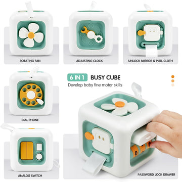 Vomii Montessori Toys For 1 Year Old, Activity Busy Cube Sensory Toys For Toddlers,1 Year Old Toy Travel Toys Educational Learni