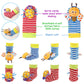 Bloobloomax Baby Infant Rattle Socks Toys, Sock Rattles For Babies 0-24 Months Baby Animal Foot Finder Learning Toy (Cotton C)