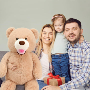 Morismos Big Teddy Bear 4 Feet Stuffed Animal For Girlfriend,Large Teddy Bear For Valentine, 47 Inch Stuffed Bear Baby Shower,Li