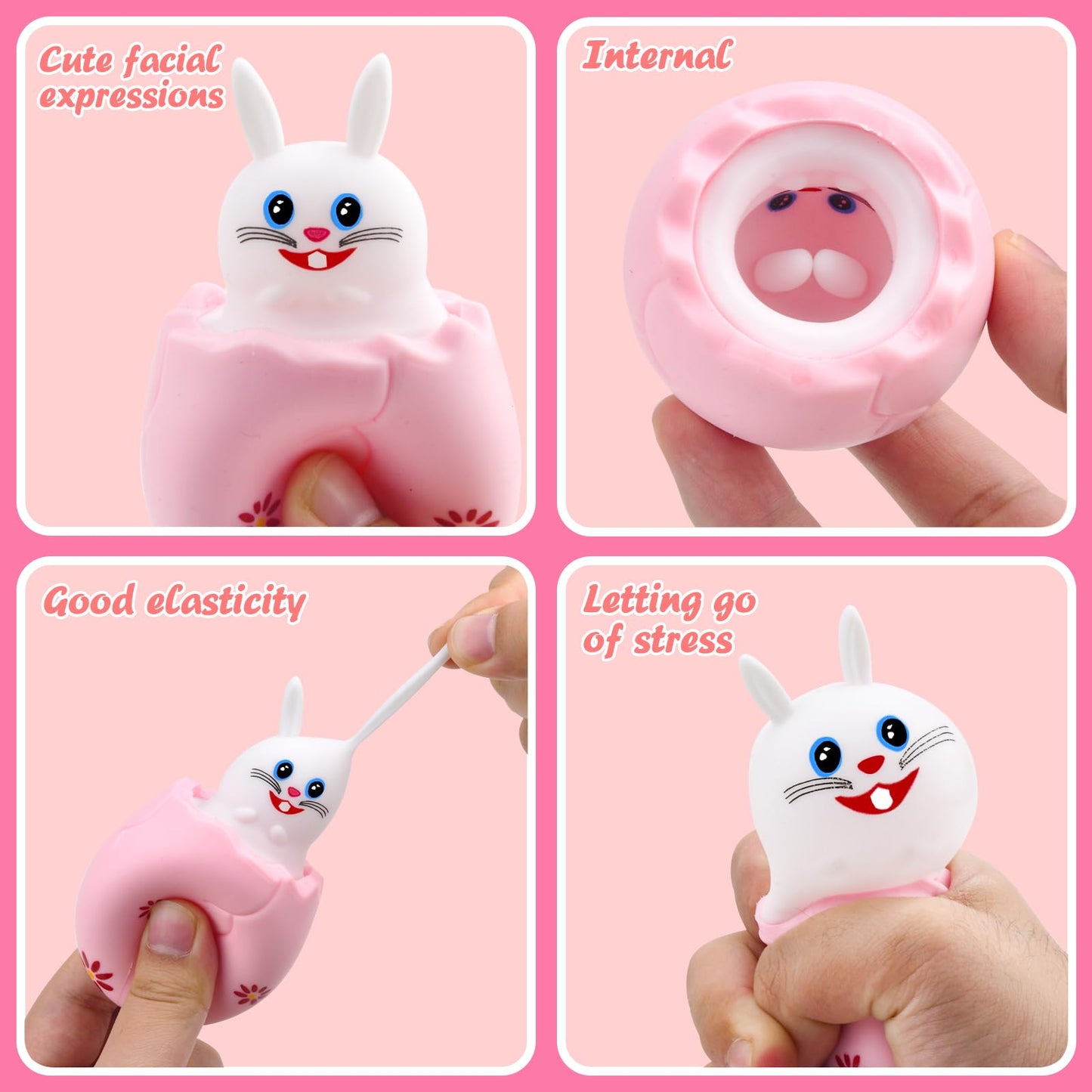 Taikuray 12Pcs Easter Eggs Squishy Bunny, Easter Basket Stuffers, Cute Rabbits Hide In Broken Easter Eggs Or Carrots, Pop Up Car