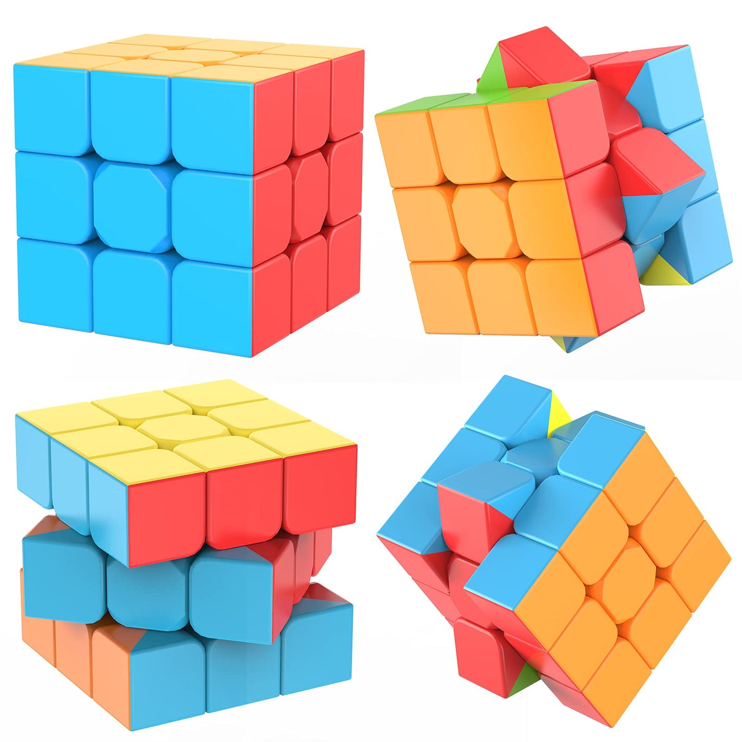 3X3 Speed Cube Stickerless With Stand & Tutorial: Magic Smooth Play, Easy Turning Puzzle Toy For Kids Adults, Stem Educational G