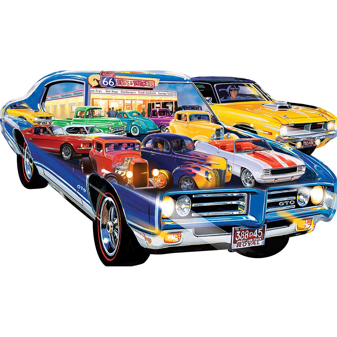 MasterPieces 1000 Piece Jigsaw Puzzle for Adults, Family, Or Youth - Hot Rods Shape - 38.5x22.6