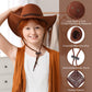 Unittype 20 Pcs Halloween Western Costume Cowboy Hats Set Kids Cowgirl Themed Party Felt Bandanna Hat with Paisley Bulk(Brown Se