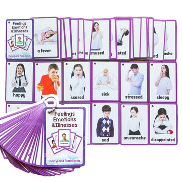 Kids Gifts English Flash Cards Pocket Card Educational Learning Baby Toys For Children Pre-Kindergarten (Feelings/Emotions/Illness)