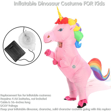 Wittocs Transparent Costume Fan Mini Blower Fan For Dinosaur Halloween Inflatable Blow Up Costume(Upgraded Version)