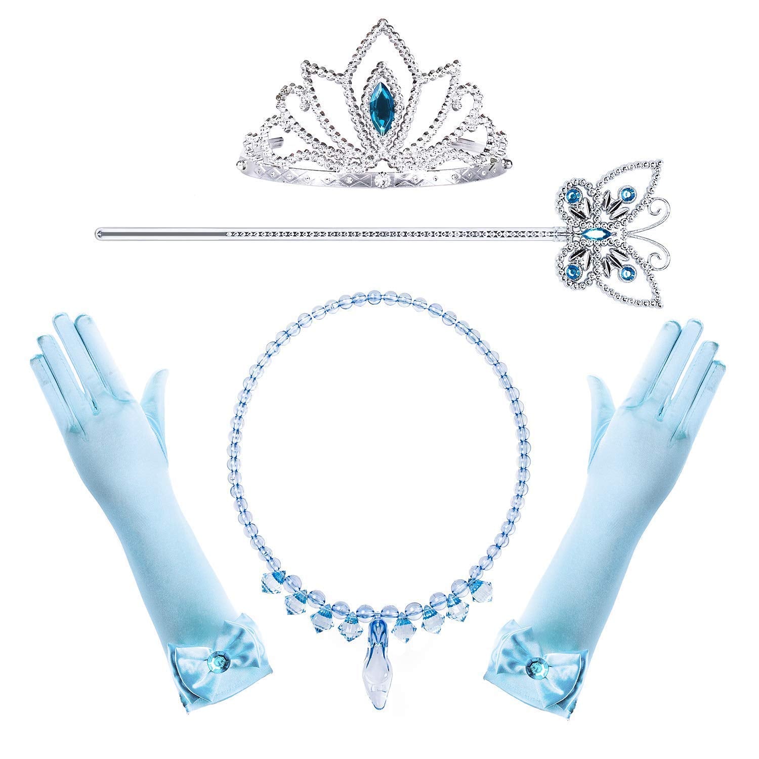 Fancydresswale Plastic Fanydresswale Princess Elshia Cinderella Hair Queen Dress Up Accessories Set For Girls (White)