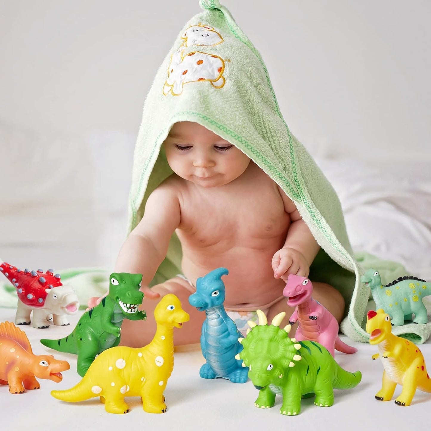 Dinosaur Bath Toys For Toddler 1-3: Kids Dinosaur Toys Mold Free Floating Pool Bathtub Toys - Birthday Gifts Easter Basket Stuffers For Toddler Baby