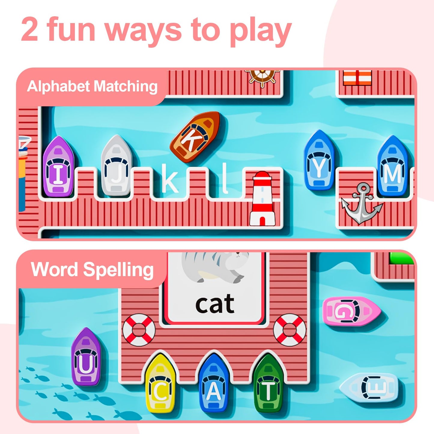 zhiwuzhu Magnetic Alphabet Maze Board - Montessori Puzzle Toy for Toddlers Ages 2-4, Small Wooden Learning Game