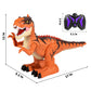 Temi Remote Control Dinosaur Toy With Simulated Flame Spray For Kids, Walking Dinosaur With Light And Sound For Boys 4-7, Electr