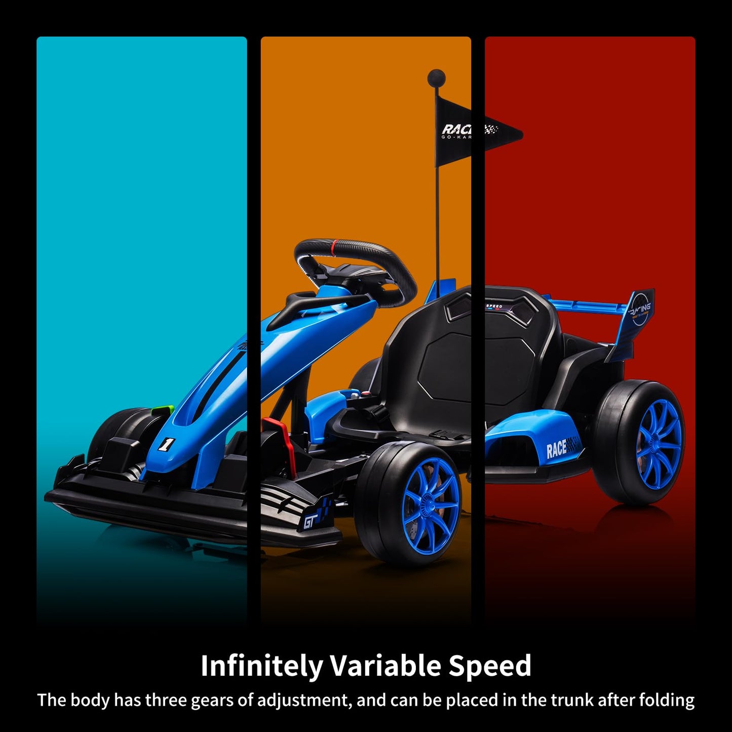 Hetoy 24V Electric Drift Kart For Kids Ages 6-12, Adjustable Seat &Variable Speed(8.5Mph), Eva Silent Wheels & Parent-Approved S