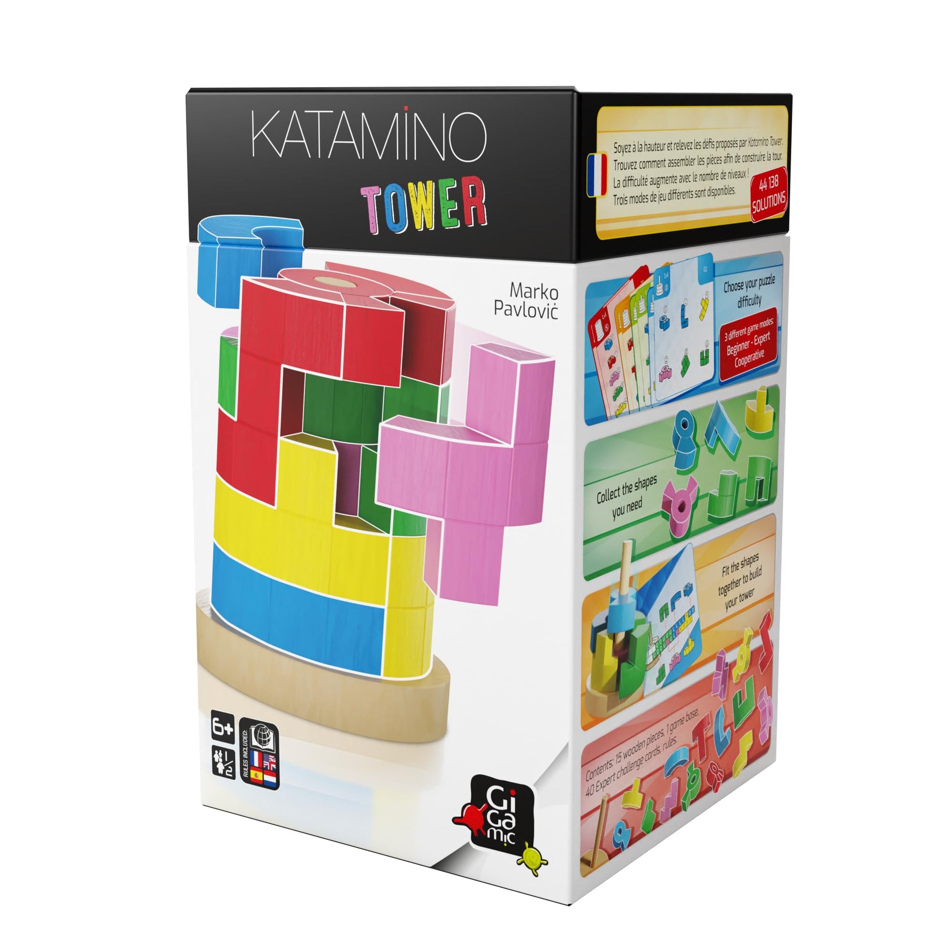 Katamino Tower | Wooden Puzzle Game for Kids and Families | Brain Game | Ages 6+ | 1 to 2 Players | 15 Minutes