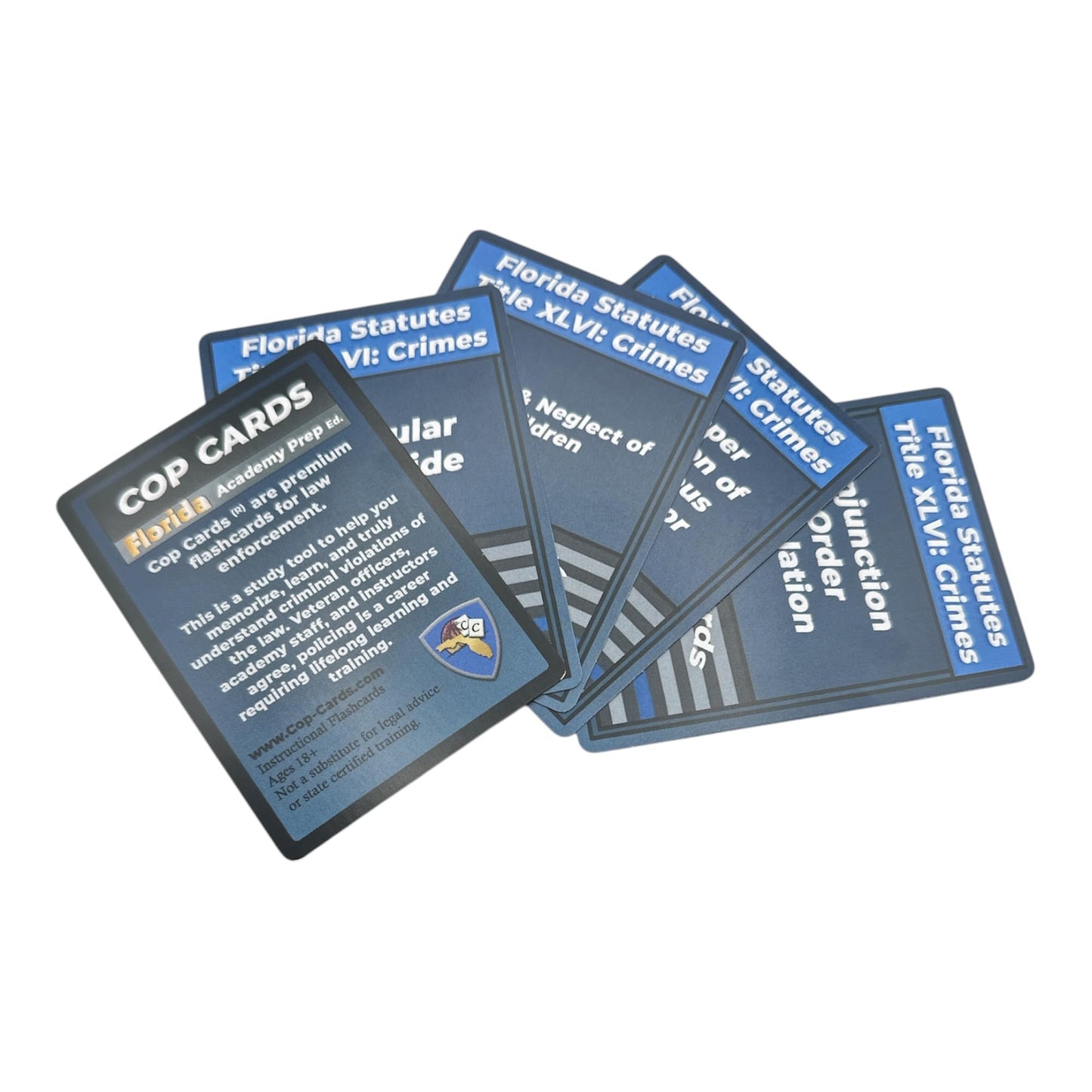 Cop Cards: enhanced Flashcards for Law Enforcement - Learning Aid or Police Gift (Florida Academy Prep Edition)