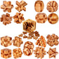 18 Pack Wooden Brain Teaser Puzzles Easter Basket Stuffers Wooden Burr Puzzles Brain Teaser Puzzle With Gift Packing Box Magic Puzzle Games Toys For Kids And Adults By Ahyuan (Bamboo)
