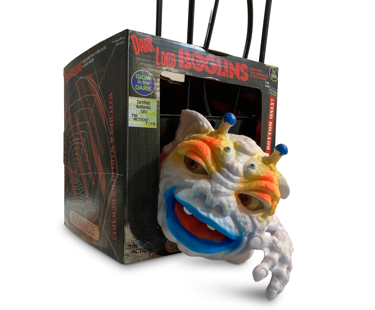 Triaction Toys Boglins Dark Lords 8-Inch Foam Monster Puppet Exclusive, Crazy Clown | Creepy Hand Puppets, Action Figures For Imaginative Playtime | Collectible Retro '80S Toys For Kids,White
