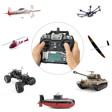 Hawk'S Work Fs-I6X 10 Ch Transmitter, 2.4Ghz Rc Controller With Fs-Ia6B Receiver For Drone Multirotor Airplane Helicopter Car Ta