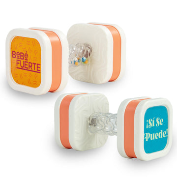 Bebe Fuerte Twist & Shake Dumbbell By Robin Arzon - Bilingual Toddler Sensory Toys - Baby Workout Toys - Baby And Toddler Gifts