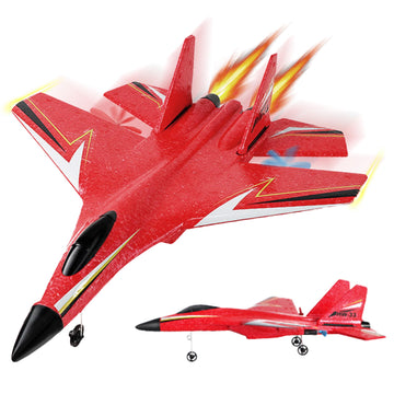 LariRob RC Plane Remote Control Glider Airplanes, 2.4 GHZ Remote Control Airplane with Auto Balance Gyro, with Light Strip, Begi