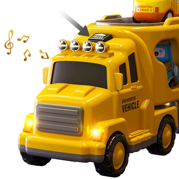 TEMI Construction Vehicle for 3 4 5 6 7 8 Years Old Kids - Toy Trucks for Toddler,Boy Toys,Transport Vehicle Carrier Truck,boy T