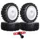 Hobbyfire PreGlued 1/8 Buggy Tires 17mm Wheels Foam Inserts w/ 17mm Wheel Wrench for Arrma Typhon 3S 6S Losi HPI Redcat Racing M