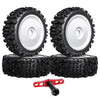 Hobbyfire PreGlued 1/8 Buggy Tires 17mm Wheels Foam Inserts w/ 17mm Wheel Wrench for Arrma Typhon 3S 6S Losi HPI Redcat Racing M