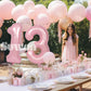 SUWEN 40 Inch Pink Foil Number Balloons 0-9 Jumbo Mylar Birthday Party Decorations for Girls and Women