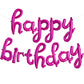Toniful Hot Pink Happy Birthday Balloons Banner,Cursive Happy Birthday Balloons Hot Pink Birthday Decorations Hot Pink Mylar Foi